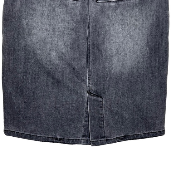 Prana Aubrey Denim Skirt Charcoal Gray Cotton Mini Length Skirt Size 0 Stretch - Picture 4 of 13